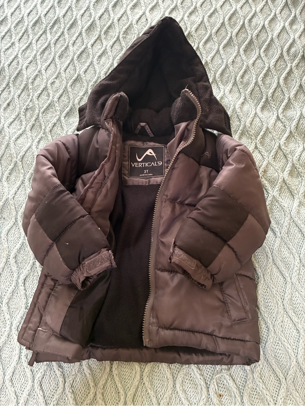 Vertical 9 Toddler Brown Hooded Puffer Jacket - 3T